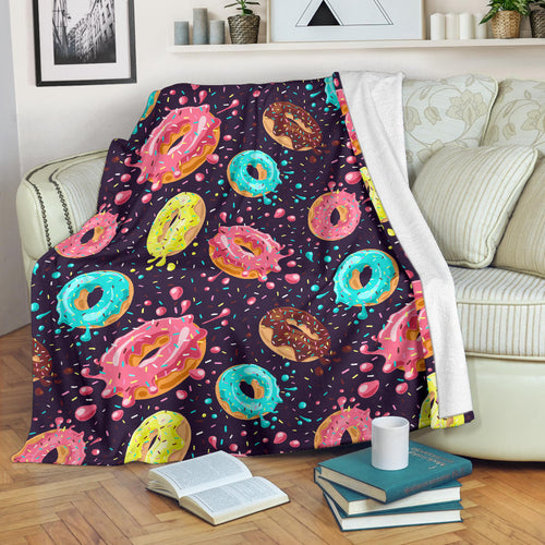 Colorful Donut Glaze Pattern Premium Blanket