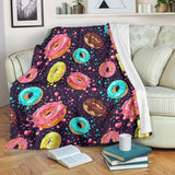 Colorful Donut Glaze Pattern Premium Blanket