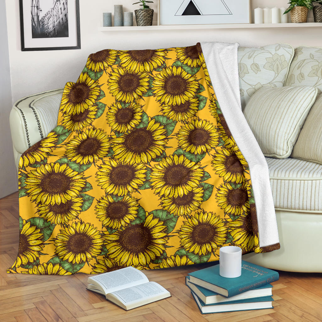 Sunflower Pattern Premium Blanket