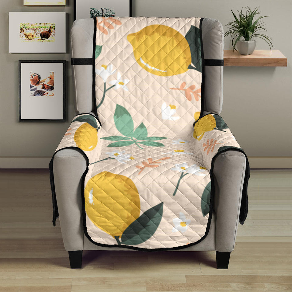 lemon flower leave pattern Chair Cover Protector