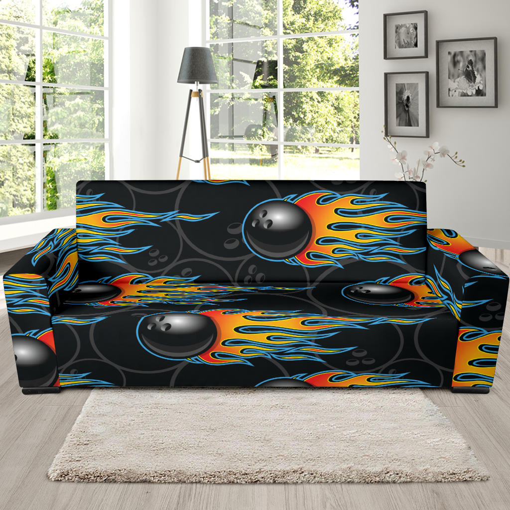 Bowling Balls Flame Pattern Sofa Slipcover
