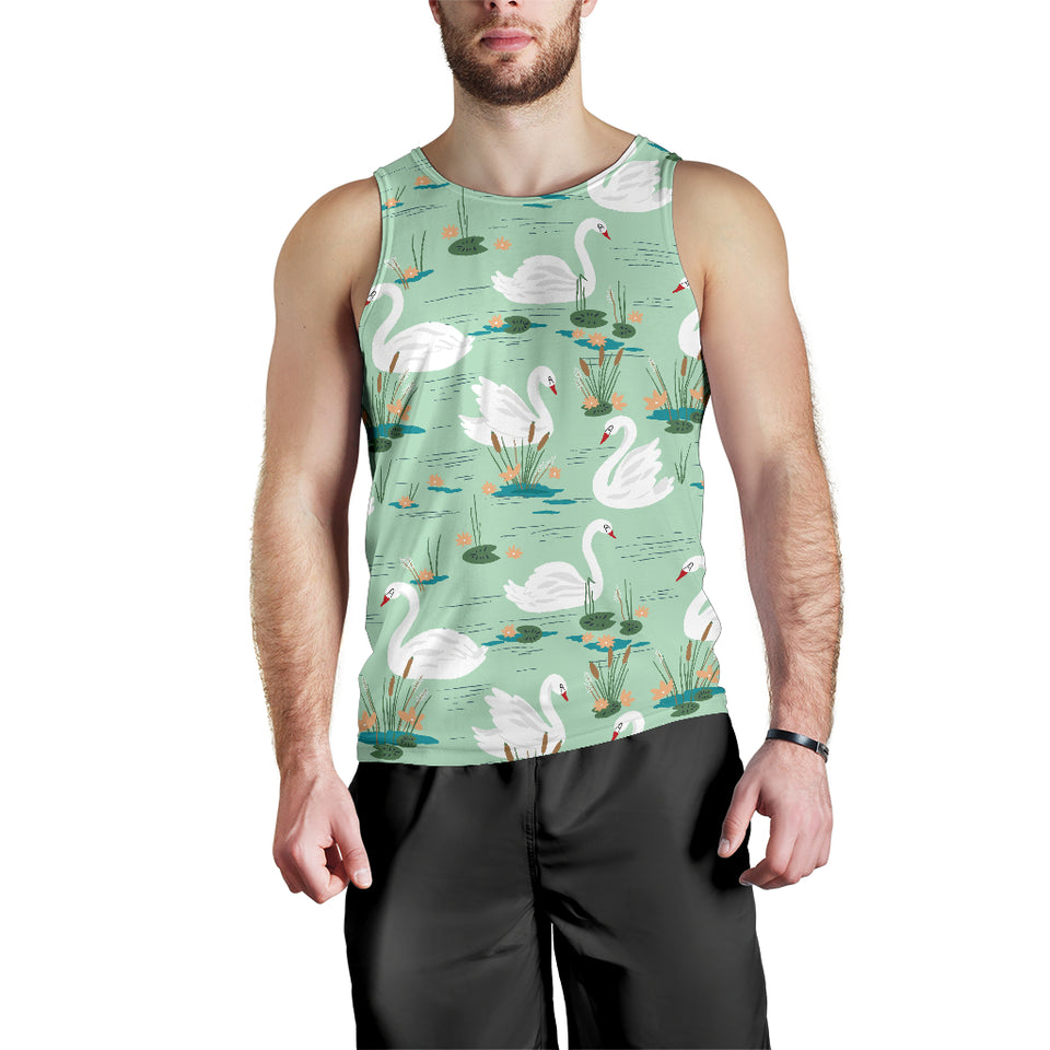 White swan lake pattern Men Tank Top