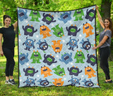 Alien Pattern Print Design 04 Premium Quilt