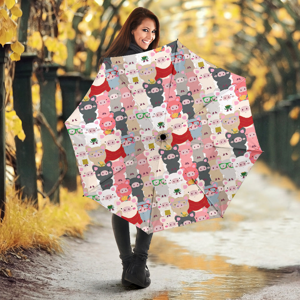 Pig Pattern Print Design 02 Umbrella