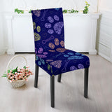 Dog Paws Pattern Print Design 02 Dining Chair Slipcover