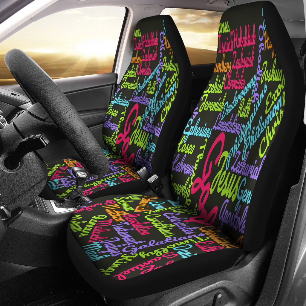 Custom-Made Holy Bible Books Pink Mixed Colors Car Seat Cover