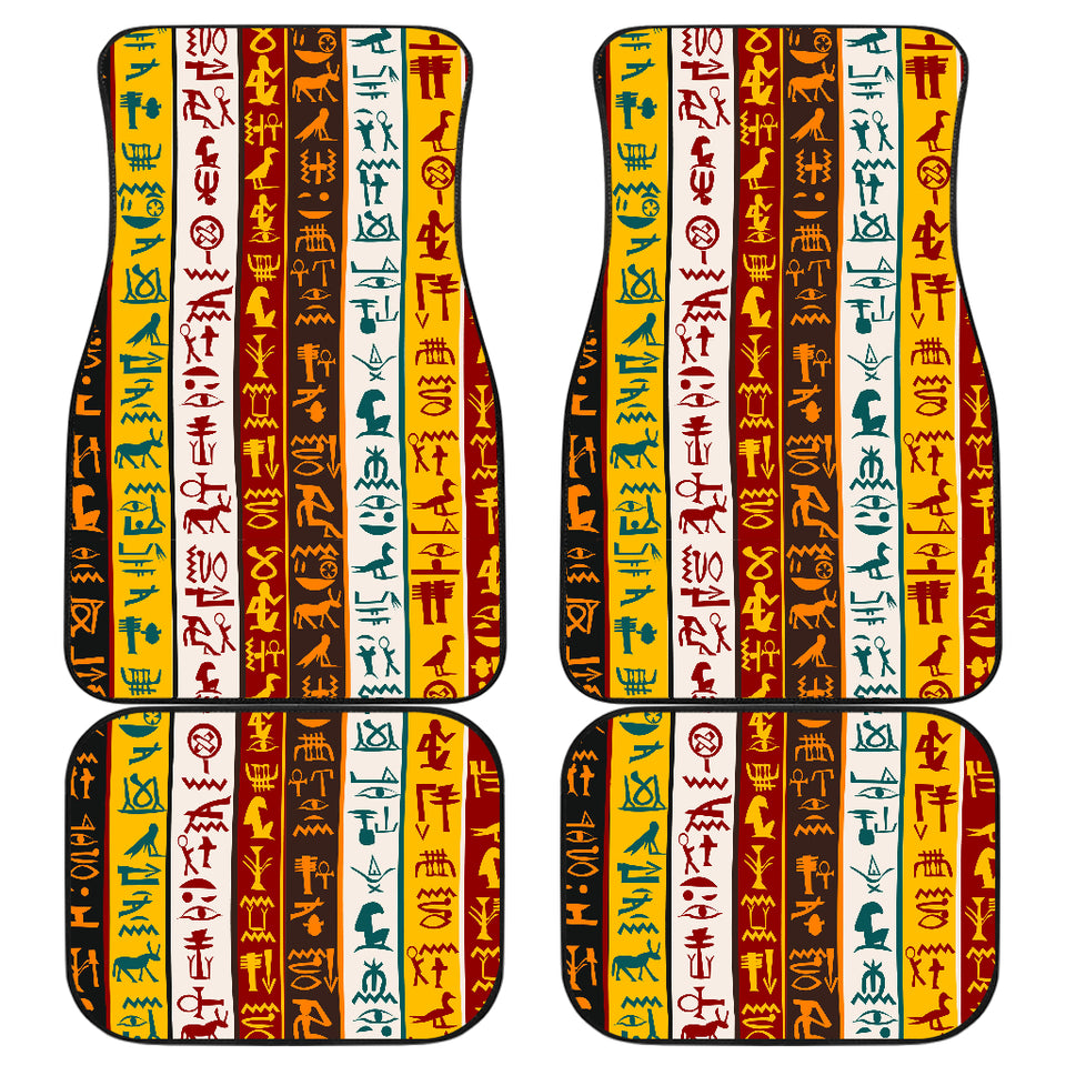 Egypt Hieroglyphics Pattern Print Design 01 Front and Back Car Mats