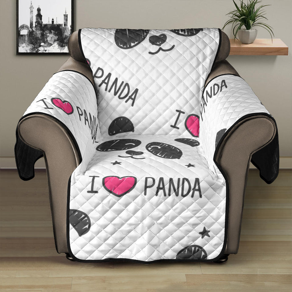 Hand Drawn faces of pandas pattern Recliner Cover Protector