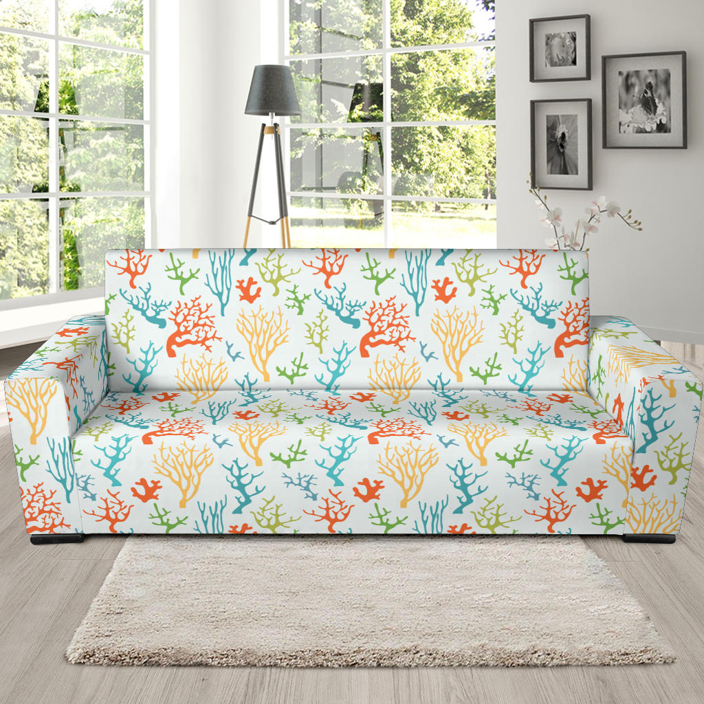 Coral Reef Pattern Print Design 02 Sofa Slipcover