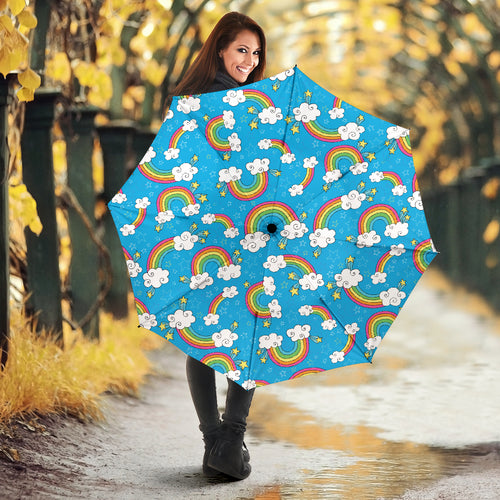 Rainbows Sky Clouds Pattern Umbrella