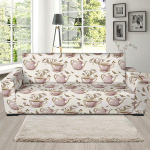 Tea pots Pattern Print Design 03  Sofa Slipcover1