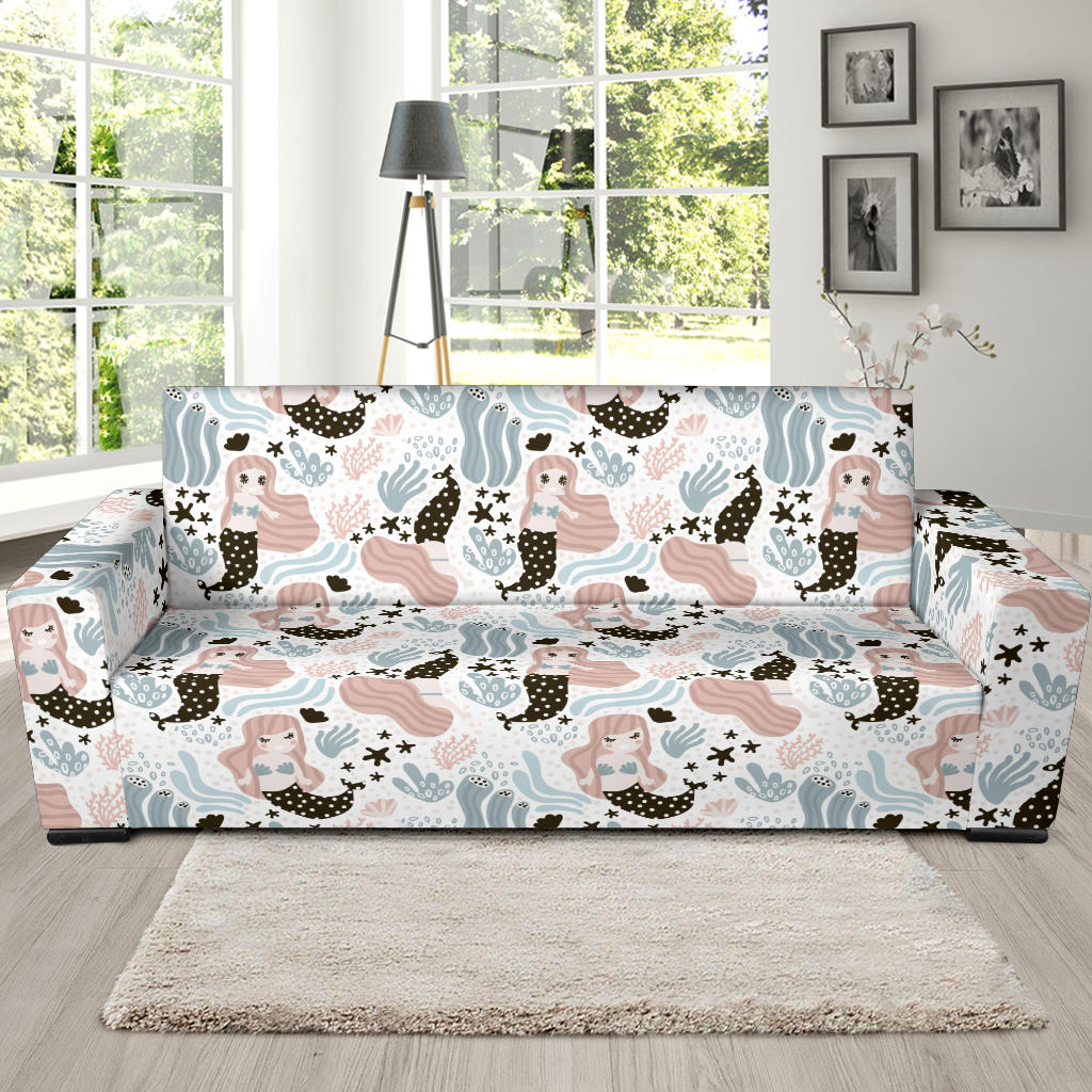 Cute Mermaid Pattern Sofa Slipcover