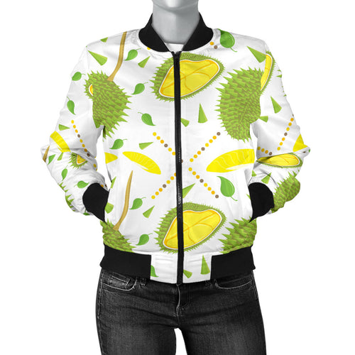 Durian Pattern Background Women'S Bomber Jacket