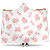 Pink Sakura Cherry Blossom Pattern Hooded Blanket