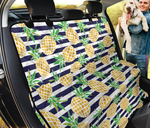 Pineapples Pattern Striped Background Dog Car Seat Covers