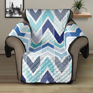 zigzag  chevron blue pattern Recliner Cover Protector