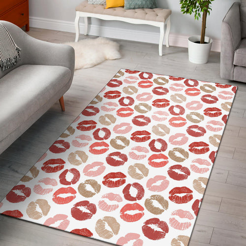 Lips Pattern Print Design 04 Area Rug