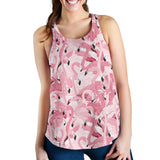 Pink flamingos pattern background Women Racerback Tank Top