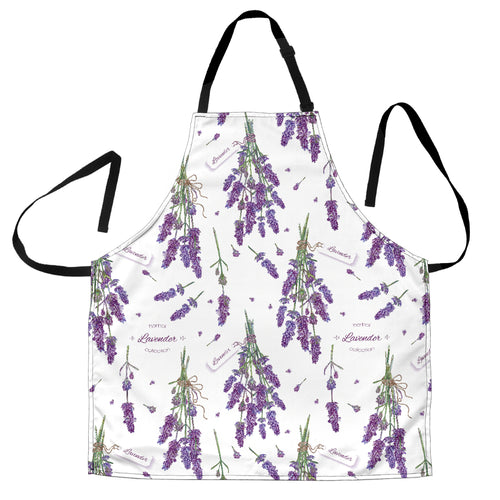 Lavender Flower Design Pattern Adjustable Apron