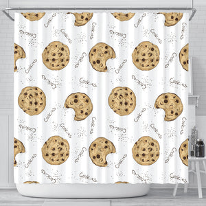 Sketch Style Cookie Pattern Shower Curtain Fulfilled In US