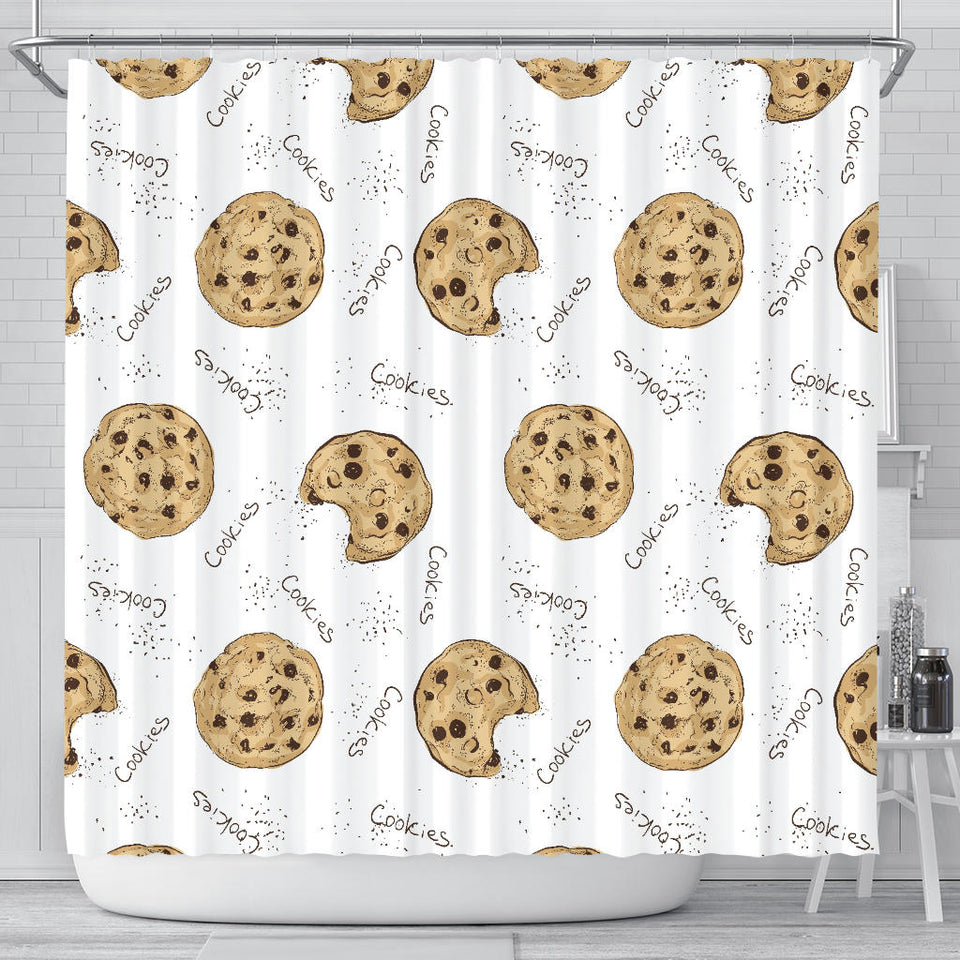 Sketch Style Cookie Pattern Shower Curtain Fulfilled In US
