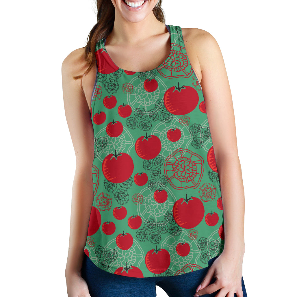 Tomato design pattern Women Racerback Tank Top