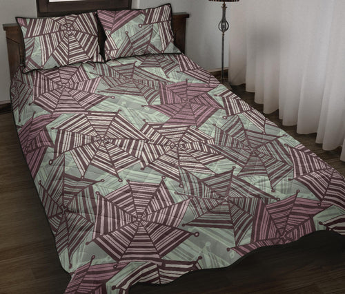 Spider web cobweb design color pattern Quilt Bed Set