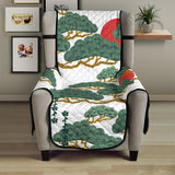 Bonsai red sun japanese pattern Chair Cover Protector
