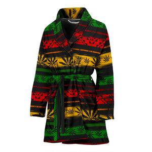 Canabis Marijuana Weed Pattern Print Design 04 Women's Bathrobe