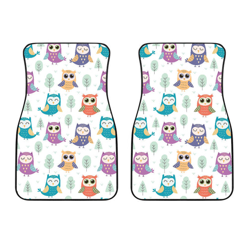 Cute Owl Pattern Front Car Mats