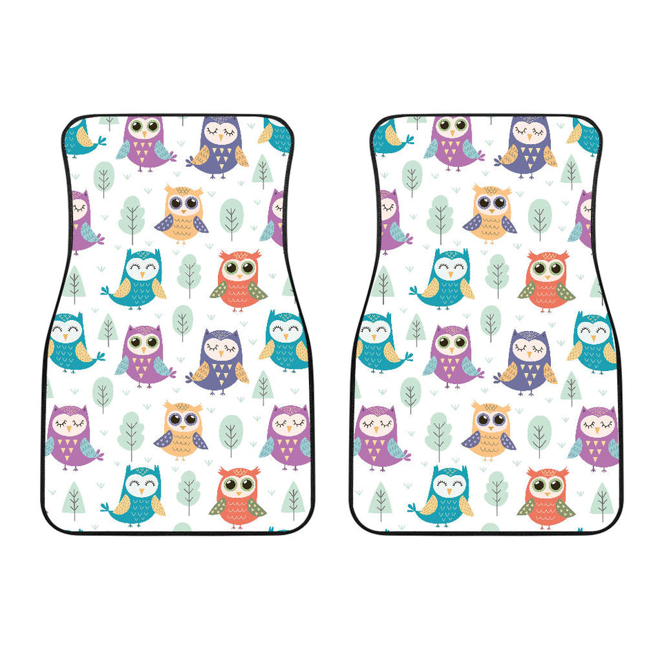 Cute Owl Pattern Front Car Mats