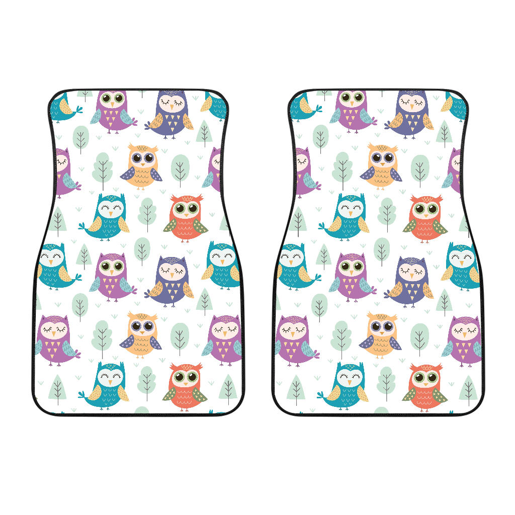 Cute Owl Pattern Front Car Mats
