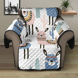 lama Alpaca cactus hand drawn pattern Recliner Cover Protector