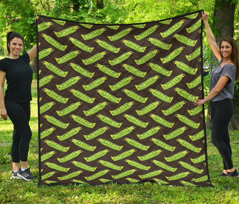 Green Peas Pattern Print Design 05 Premium Quilt