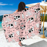 Cows Milk Product Pink Background Sarong