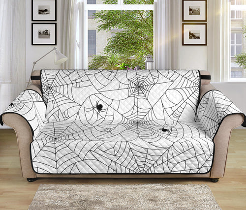 Spider web cobweb pattern white background Sofa Cover Protector