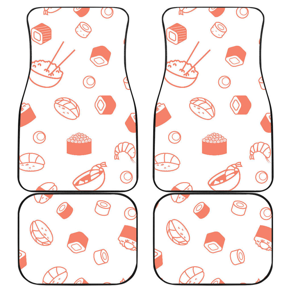 Sushi Pattern Front And Back Car Mats