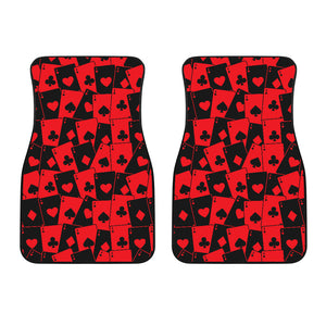 Casino Cards Suits Pattern Print Design 02 Front Car Mats