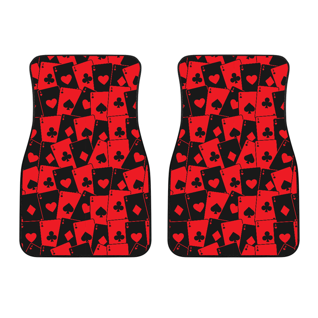 Casino Cards Suits Pattern Print Design 02 Front Car Mats