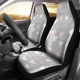 Heart Pattern Gray Background Universal Fit Car Seat Covers