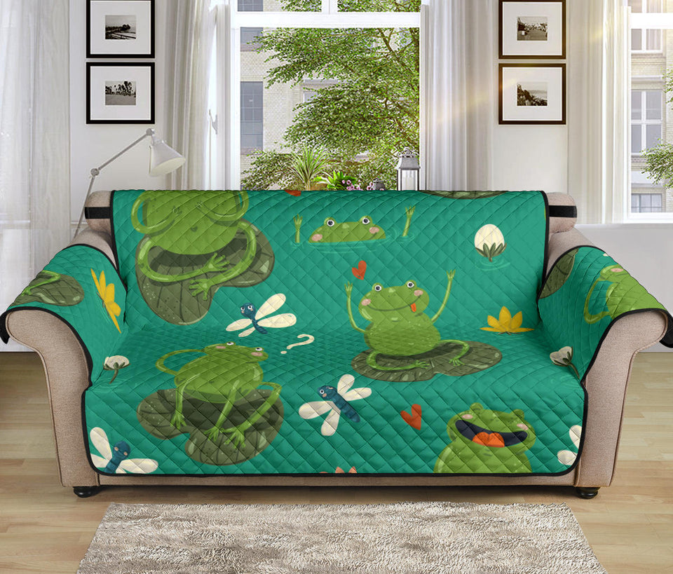 Cute frog dragonfly design pattern Sofa Cover Protector