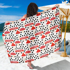 Red Mushroom Dot Pattern Sarong