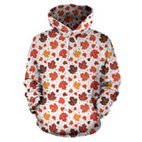 Colorful Maple Leaf Pattern Men Women Pullover Hoodie