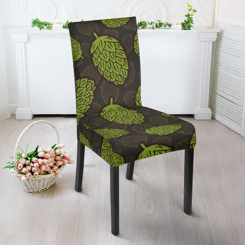 Hop Pattern Black Background Dining Chair Slipcover