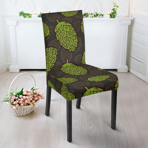 Hop Pattern Black Background Dining Chair Slipcover