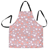Coral White Heart Pattern Adjustable Apron