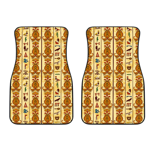 Egypt Hieroglyphics Pattern Print Design 04 Front Car Mats