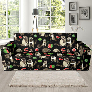 Raccoon Watermelon Pattern Sofa Slipcover