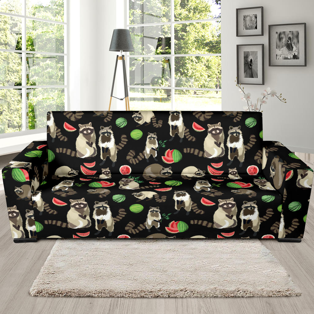 Raccoon Watermelon Pattern Sofa Slipcover