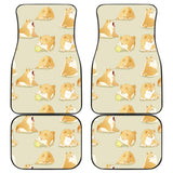 Cute Fat Shiba Inu Dog Pattern Front And Back Car Mats